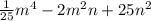 \frac{1}{25} m^{4} - 2m^{2}n+25n^{2}