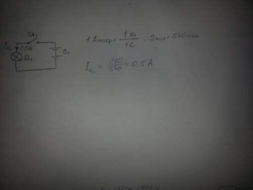 Построить схему карманного фанатка и вычислить силу тока в лампочке если через неё проходит электрич