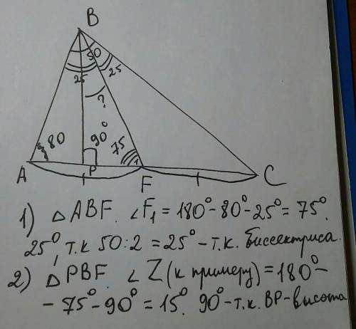Нарисуйте рисуночек кто умнее меня в треугольнике abc найдите угол образованный высотой и биссектрис