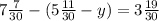 7\frac{7}{30} - (5\frac{11}{30} - y) = 3\frac{19}{30}