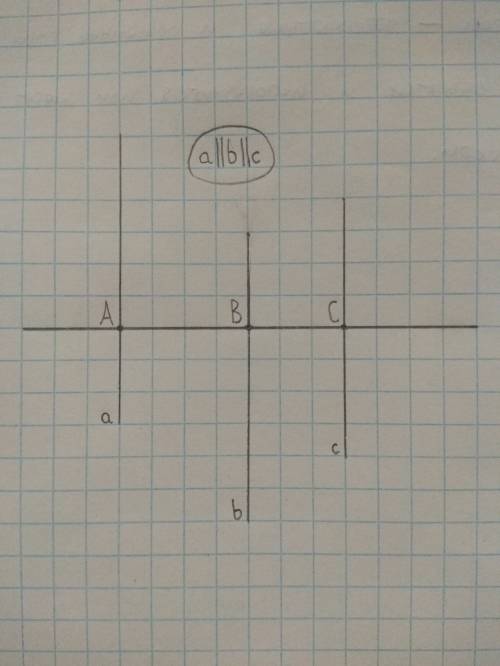 Начертите прямую и отметьте на ней точки a, в и с. с линейки или угольника через точку а точку в и т