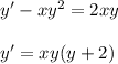 y'-xy^2=2xy\\ \\ y'=xy(y+2)