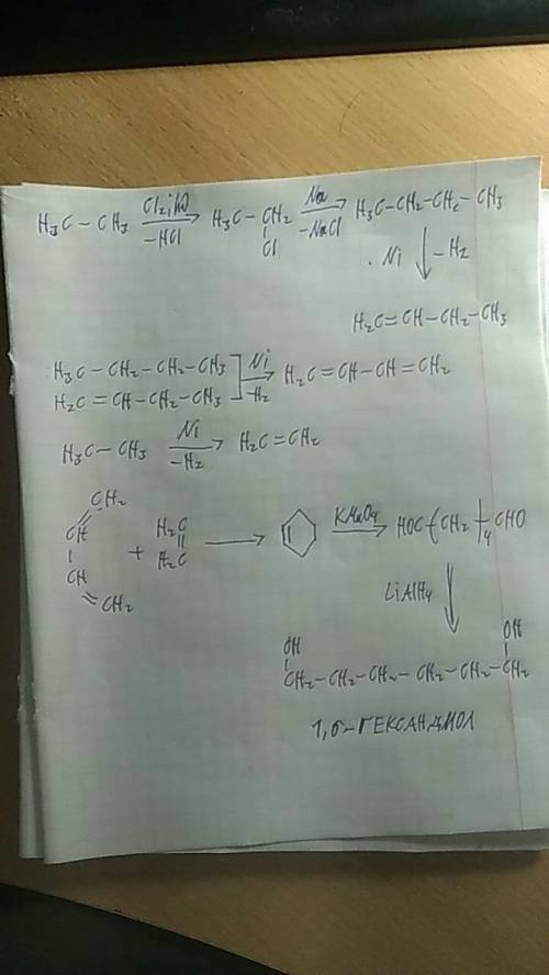 Как получить из этана 1,6гександиол?