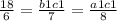 \frac{18}{6} = \frac{b1c1}{7} = \frac{a1c1}{8}