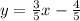 y=\frac{3}{5} x-\frac{4}{5}