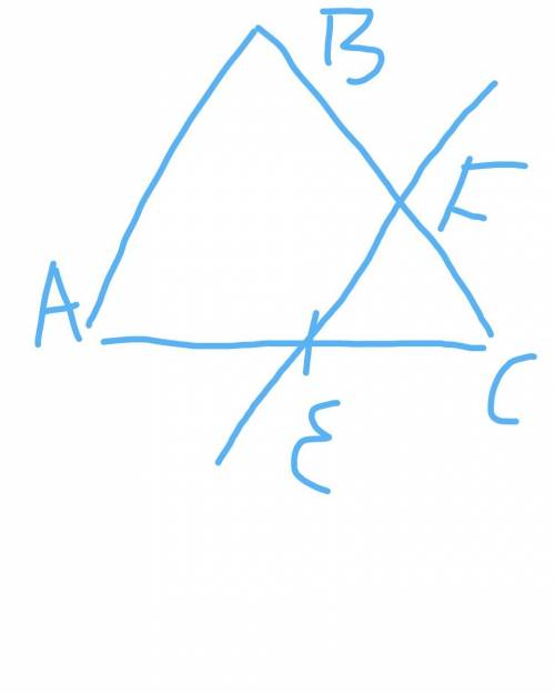 На стороне ac треугольника abc отметили точку e так, что ae : ce = 2 : 7. через точку e провели прям