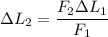 \Delta L_2 = \dfrac{F_2\Delta L_1}{F_1}