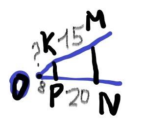 На рисунке 125 mn kp np=20 po=8 mk=15 найдите отрезок ko