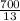 \frac{700}{13}