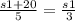 \frac{s1+20}{5}=\frac{s1}{3}