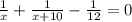 \frac{1}{x}+\frac{1}{x+10}-\frac{1}{12}=0