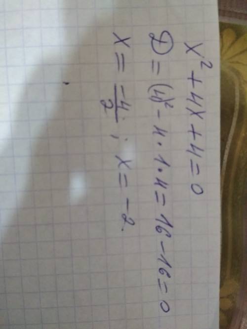 Найди корни квадратного уравнения x2+4x+4=0 x^1= x^2=