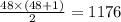 \frac{48 \times (48 + 1)}{2} = 1176