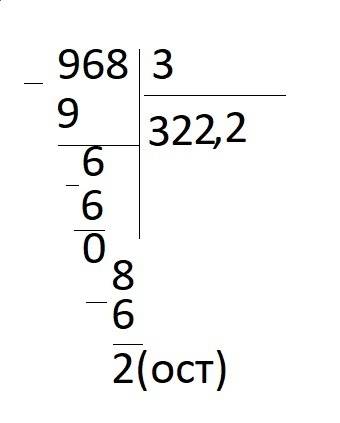 968/3 деление с остатком столбиком​