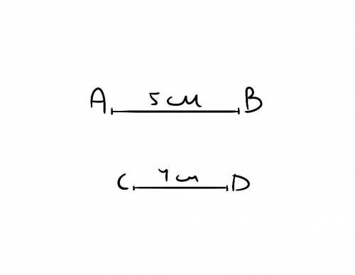 Начерти: отрезок ав,длинна которого равна половине длины отрезка в 1дм; отрезок сd ,длина половины к