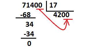 Зделать этот пример встолбик 71 400÷17