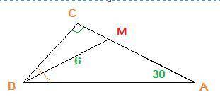 Втреугольнике abc угол c=90, угол a=30, bm-биссектриса=6см. найти ac