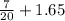 \frac{7}{20} + 1.65