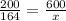 \frac{200}{164} =\frac{600}{x}