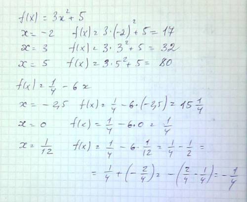 Найдите значения функции y=f(x) в заданных точках: (смотрите фото)