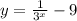 y=\frac{1}{3^x}-9