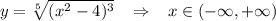 y=\sqrt[5]{(x^2-4)^3}\; \; \; \Rightarrow \; \; \; x\in (-\infty ,+\infty )