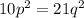 10p^2 = 21q^2