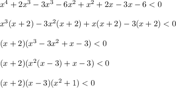 x^4+2x^3-3x^3-6x^2+x^2+2x-3x-6