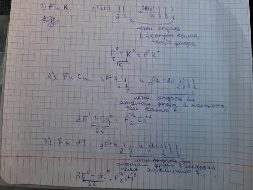 30 ! поставьте схему образования ионной связи между фтором и элементами-металлами а) калием б) каль