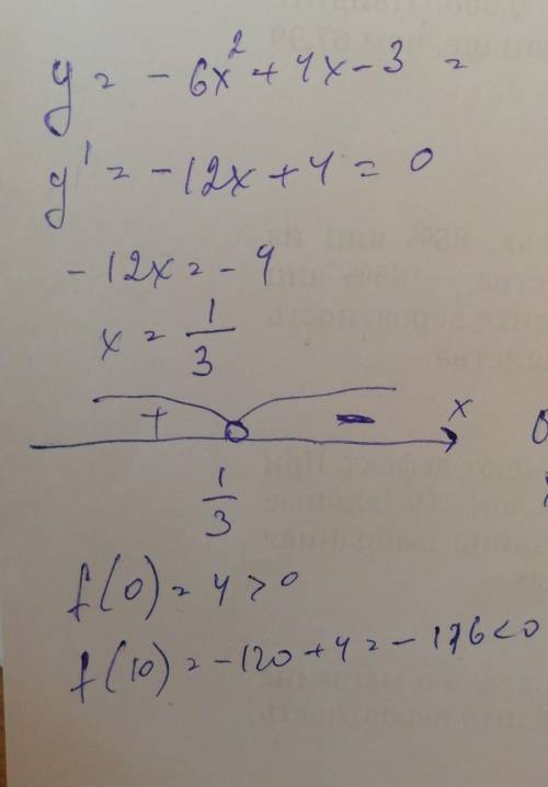 Y=-6^2+4x-3 найти экстремум функции с положительной 1 производной