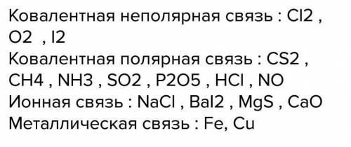 2. формулы веществ распределите по связи: naci, cs,ch4, cl, bal, fe, mgs, nh3, o, cu, so, p,05, 12,