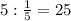 5:\frac{1}{5}=25