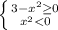 \left \{ {{3-x^2\geq 0} \atop {x^2