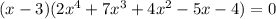 (x-3)(2x^4+7x^3+4x^2-5x-4)=0