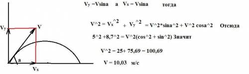 Тело брошено с поверхности земли под некоторым углом к горизонту так,что проекция начальной скорости