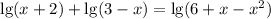 \lg (x+2)+\lg(3-x)=\lg(6+x-x^2)