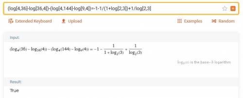 2,2((log4 36 - log36 4) - (log4 144 - log9 4)) первую скобку я знаю, как раскрыть (поменять основани