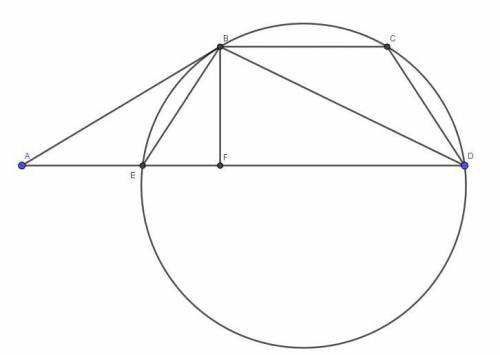 Коло проходить через вершини в,с,d трапеції авсd(ав і вс- основи) і дотикається до сторони ав у точц