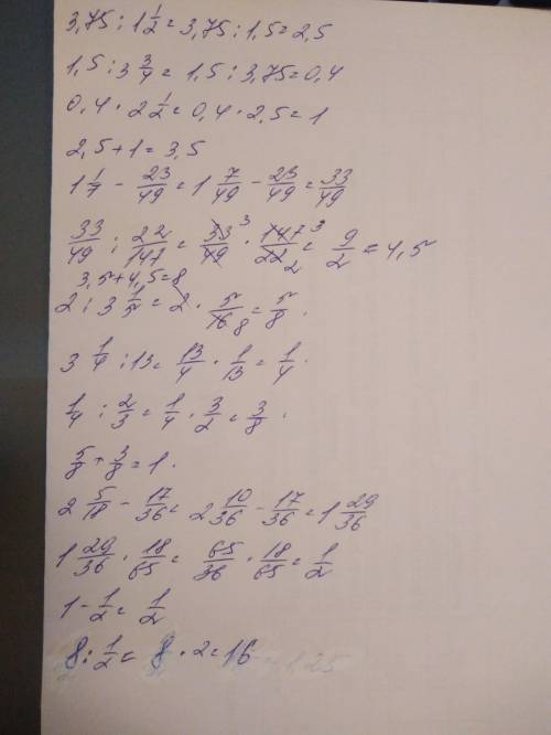 [tex]\frac{3,75: 1\frac{1}{2}+(1,5: 3\frac{3}{4})*2\frac{1}{2}+(1\frac{1}{7}-\frac{23}{49}): \frac{2