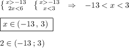 \left \{ {{x-13} \atop {2x-13} \atop {x