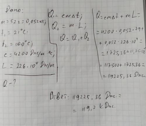 Определи, какое количество энергии нужно для обращения в пар воды массой 52 г, взятого(-ой) при темп