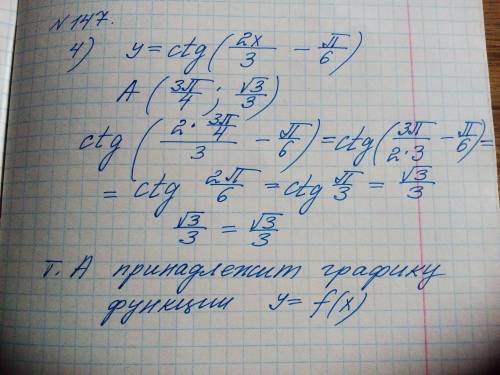 Принадлежит ли графику функции y=f(x) точка а, если