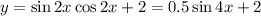 y=\sin2x\cos2x+2=0.5\sin4x+2