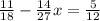 \frac{11}{18} - \frac{14}{27}x = \frac{5}{12}