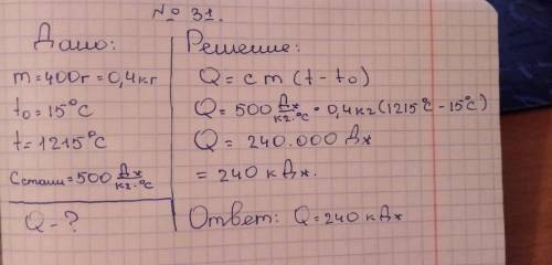 Какое количество теплоты выделится при нагревании стального тела массой 400 граммов от 15 градусов д