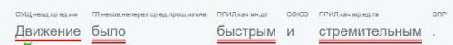 Синтаксический разбор предложения: движение было быстрым и стремительным