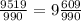 \frac{9519}{990} = 9\frac{609}{990}