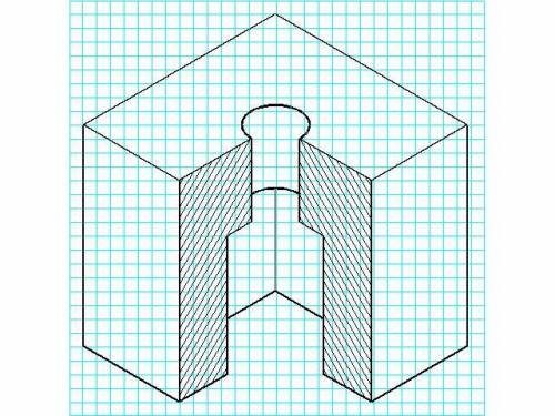 Тема разрезы в аксонометрии : вычертить куб со сторонами 80 мм, внутри которого по центру проходит с