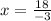 x=\frac{18}{-3}