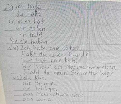 1) исправьте ошибки в спряжении глагола haben: ich hast du haben er, sie, es habe wir hat ihr haben